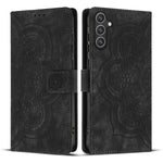 Custodia per telefono in pelle satinata stile retrò con mandala in rilievo., For Samsung Galaxy S24+ 5G, For Samsung Galaxy S24 5G, For Samsung Galaxy S23 FE 5G, For Samsung Galaxy S23 Ultra 5G