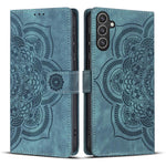 Custodia per telefono in pelle satinata stile retrò con mandala in rilievo., For Samsung Galaxy S25+ 5G, For Samsung Galaxy S25 Ultra 5G, For Samsung Galaxy S24 FE 5G, For Samsung Galaxy S24 Ultra 5G
