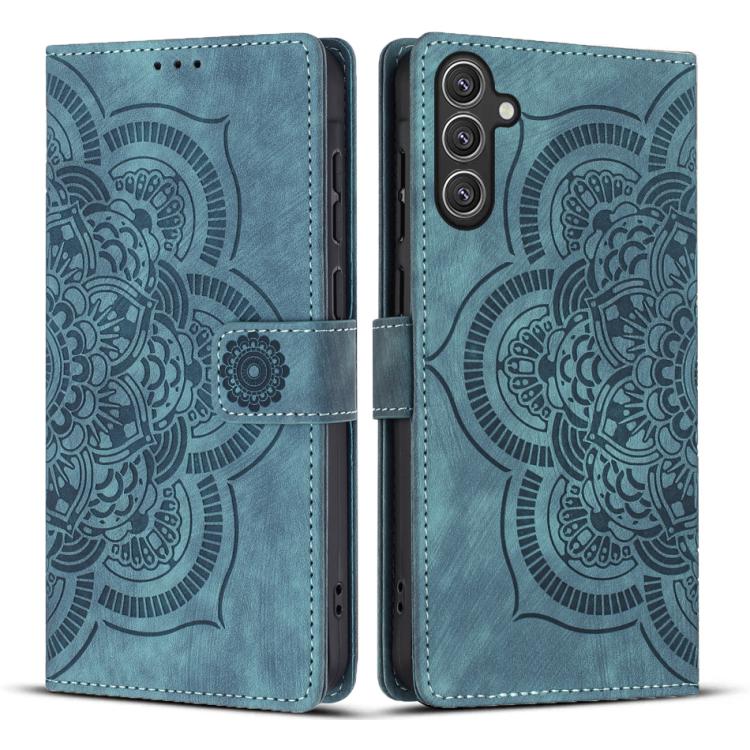 Custodia per telefono in pelle satinata stile retrò con mandala in rilievo., For Samsung Galaxy S25+ 5G, For Samsung Galaxy S25 Ultra 5G, For Samsung Galaxy S24 FE 5G, For Samsung Galaxy S24 Ultra 5G