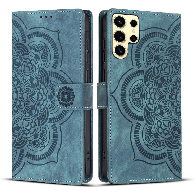 Custodia per telefono in pelle satinata stile retrò con mandala in rilievo., For Samsung Galaxy S25+ 5G, For Samsung Galaxy S25 Ultra 5G, For Samsung Galaxy S24 FE 5G, For Samsung Galaxy S24 Ultra 5G