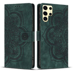 Custodia per telefono in pelle satinata stile retrò con mandala in rilievo., For Samsung Galaxy S25+ 5G, For Samsung Galaxy S25 Ultra 5G, For Samsung Galaxy S24 FE 5G, For Samsung Galaxy S24 Ultra 5G