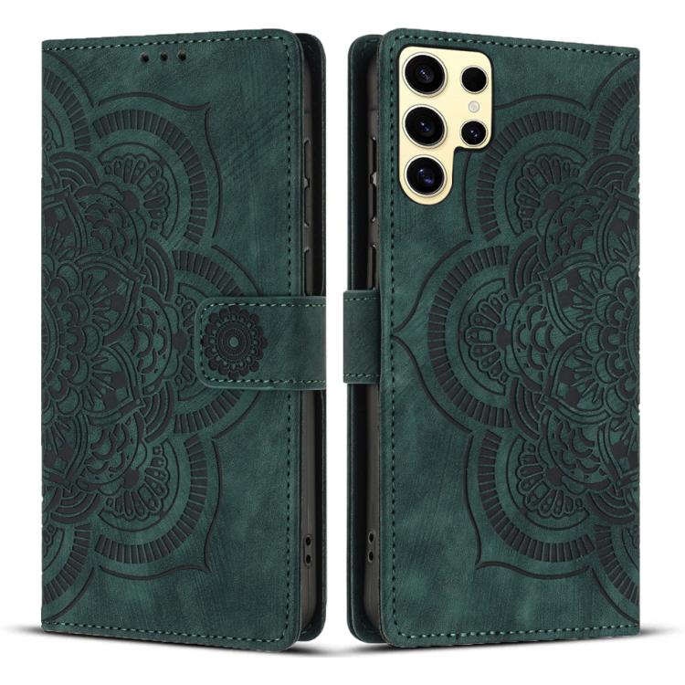 Custodia per telefono in pelle satinata stile retrò con mandala in rilievo., For Samsung Galaxy S25+ 5G, For Samsung Galaxy S25 Ultra 5G, For Samsung Galaxy S24 FE 5G, For Samsung Galaxy S24 Ultra 5G