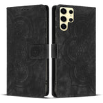 Custodia per telefono in pelle satinata stile retrò con mandala in rilievo., For Samsung Galaxy S25+ 5G, For Samsung Galaxy S25 Ultra 5G, For Samsung Galaxy S24 FE 5G, For Samsung Galaxy S24 Ultra 5G