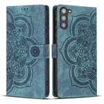 Custodia per telefono in pelle satinata stile retrò con mandala in rilievo., For Samsung Galaxy S23+ 5G, For Samsung Galaxy S23 5G, For Samsung Galaxy S20 FE, For Samsung Galaxy S22 Ultra 5G