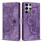 Custodia per telefono in pelle satinata stile retrò con mandala in rilievo., For Samsung Galaxy S24+ 5G, For Samsung Galaxy S24 5G, For Samsung Galaxy S23 FE 5G, For Samsung Galaxy S23 Ultra 5G