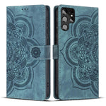 Custodia per telefono in pelle satinata stile retrò con mandala in rilievo., For Samsung Galaxy S23+ 5G, For Samsung Galaxy S23 5G, For Samsung Galaxy S20 FE, For Samsung Galaxy S22 Ultra 5G
