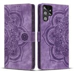 Custodia per telefono in pelle satinata stile retrò con mandala in rilievo., For Samsung Galaxy S23+ 5G, For Samsung Galaxy S23 5G, For Samsung Galaxy S20 FE, For Samsung Galaxy S22 Ultra 5G