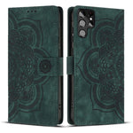 Custodia per telefono in pelle satinata stile retrò con mandala in rilievo., For Samsung Galaxy S23+ 5G, For Samsung Galaxy S23 5G, For Samsung Galaxy S20 FE, For Samsung Galaxy S22 Ultra 5G
