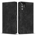 Custodia per telefono in pelle satinata stile retrò con mandala in rilievo., For Samsung Galaxy S23+ 5G, For Samsung Galaxy S23 5G, For Samsung Galaxy S20 FE, For Samsung Galaxy S22 Ultra 5G