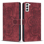 Custodia per telefono in pelle satinata stile retrò con mandala in rilievo., For Samsung Galaxy S21+ 5G, For Samsung Galaxy S21 Ultra 5G