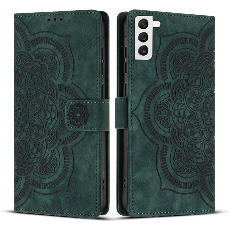 Custodia per telefono in pelle satinata stile retrò con mandala in rilievo., For Samsung Galaxy S21+ 5G, For Samsung Galaxy S21 Ultra 5G