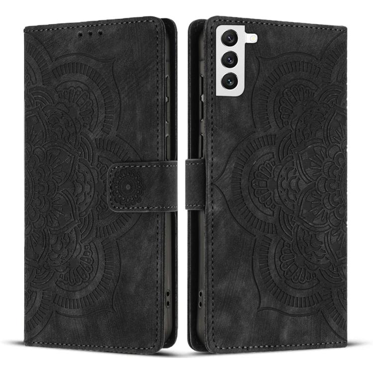 Custodia per telefono in pelle satinata stile retrò con mandala in rilievo., For Samsung Galaxy S21+ 5G, For Samsung Galaxy S21 Ultra 5G