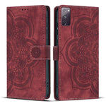 Custodia per telefono in pelle satinata stile retrò con mandala in rilievo., For Samsung Galaxy S23+ 5G, For Samsung Galaxy S23 5G, For Samsung Galaxy S20 FE, For Samsung Galaxy S22 Ultra 5G