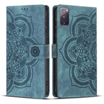 Custodia per telefono in pelle satinata stile retrò con mandala in rilievo., For Samsung Galaxy S23+ 5G, For Samsung Galaxy S23 5G, For Samsung Galaxy S20 FE, For Samsung Galaxy S22 Ultra 5G