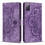Custodia per telefono in pelle satinata stile retrò con mandala in rilievo., For Samsung Galaxy S23+ 5G, For Samsung Galaxy S23 5G, For Samsung Galaxy S20 FE, For Samsung Galaxy S22 Ultra 5G