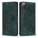 Custodia per telefono in pelle satinata stile retrò con mandala in rilievo., For Samsung Galaxy S23+ 5G, For Samsung Galaxy S23 5G, For Samsung Galaxy S20 FE, For Samsung Galaxy S22 Ultra 5G