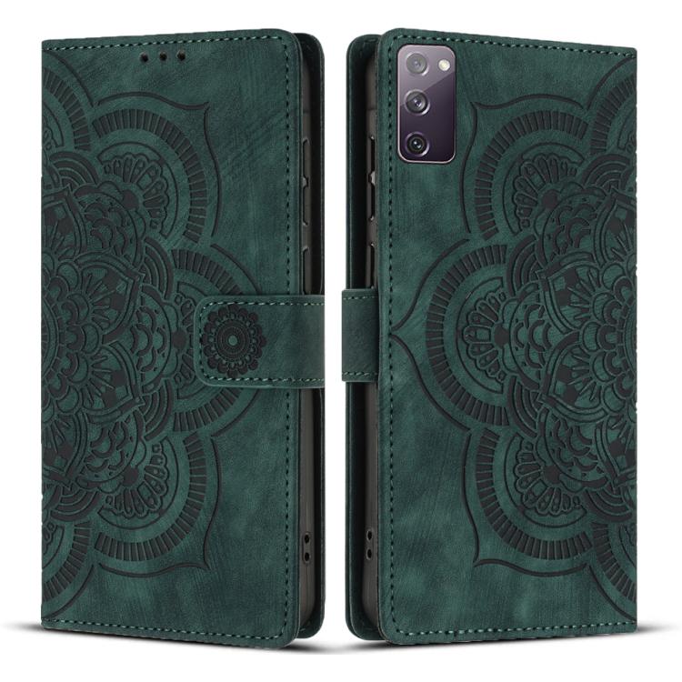 Custodia per telefono in pelle satinata stile retrò con mandala in rilievo., For Samsung Galaxy S23+ 5G, For Samsung Galaxy S23 5G, For Samsung Galaxy S20 FE, For Samsung Galaxy S22 Ultra 5G
