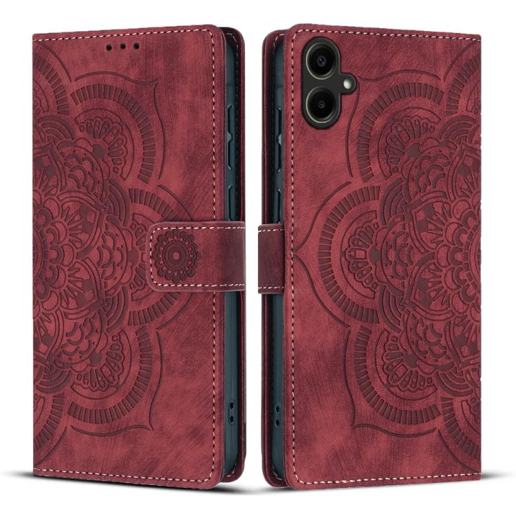 Custodia per telefono in pelle satinata stile retrò con mandala in rilievo., For Samsung Galaxy S26 5G, For Samsung Galaxy S25 FE 5G, For Samsung Galaxy S25 Edge 5G, For Samsung Galaxy S25 5G