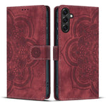 Custodia per telefono in pelle satinata stile retrò con mandala in rilievo., For Galaxy S26 FE 5G, For Samsung Galaxy S26+ 5G, For Samsung Galaxy S26 Edge 5G, For Samsung Galaxy S26 Ultra 5G