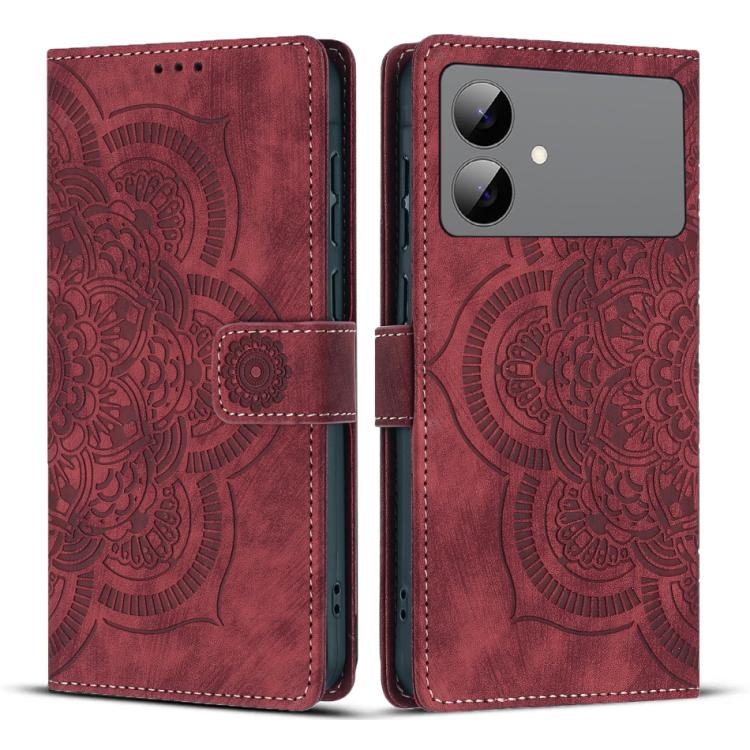 Custodia per telefono in pelle satinata stile retrò con mandala in rilievo., For Galaxy S26 FE 5G, For Samsung Galaxy S26+ 5G, For Samsung Galaxy S26 Edge 5G, For Samsung Galaxy S26 Ultra 5G