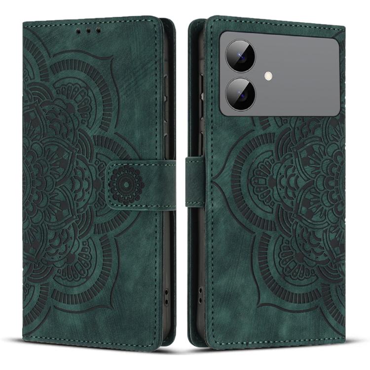 Custodia per telefono in pelle satinata stile retrò con mandala in rilievo., For Galaxy S26 FE 5G, For Samsung Galaxy S26+ 5G, For Samsung Galaxy S26 Edge 5G, For Samsung Galaxy S26 Ultra 5G