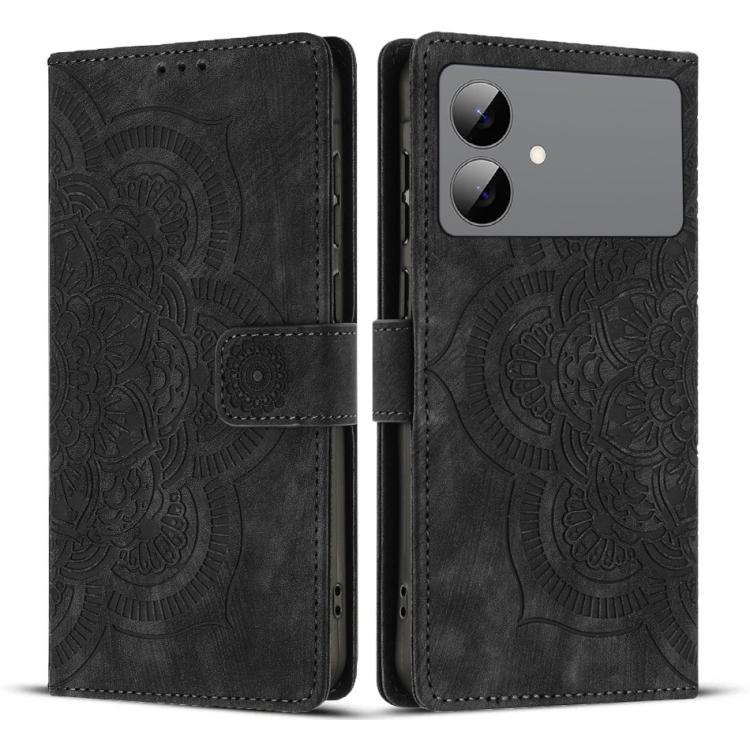 Custodia per telefono in pelle satinata stile retrò con mandala in rilievo., For Galaxy S26 FE 5G, For Samsung Galaxy S26+ 5G, For Samsung Galaxy S26 Edge 5G, For Samsung Galaxy S26 Ultra 5G