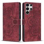 Custodia per telefono in pelle satinata stile retrò con mandala in rilievo., For Galaxy S26 FE 5G, For Samsung Galaxy S26+ 5G, For Samsung Galaxy S26 Edge 5G, For Samsung Galaxy S26 Ultra 5G