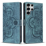Custodia per telefono in pelle satinata stile retrò con mandala in rilievo., For Galaxy S26 FE 5G, For Samsung Galaxy S26+ 5G, For Samsung Galaxy S26 Edge 5G, For Samsung Galaxy S26 Ultra 5G