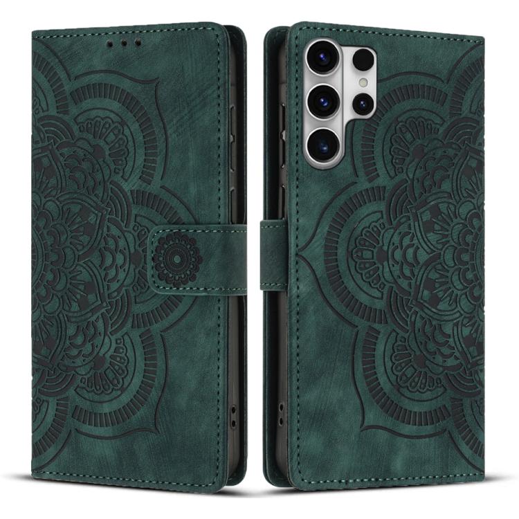 Custodia per telefono in pelle satinata stile retrò con mandala in rilievo., For Galaxy S26 FE 5G, For Samsung Galaxy S26+ 5G, For Samsung Galaxy S26 Edge 5G, For Samsung Galaxy S26 Ultra 5G
