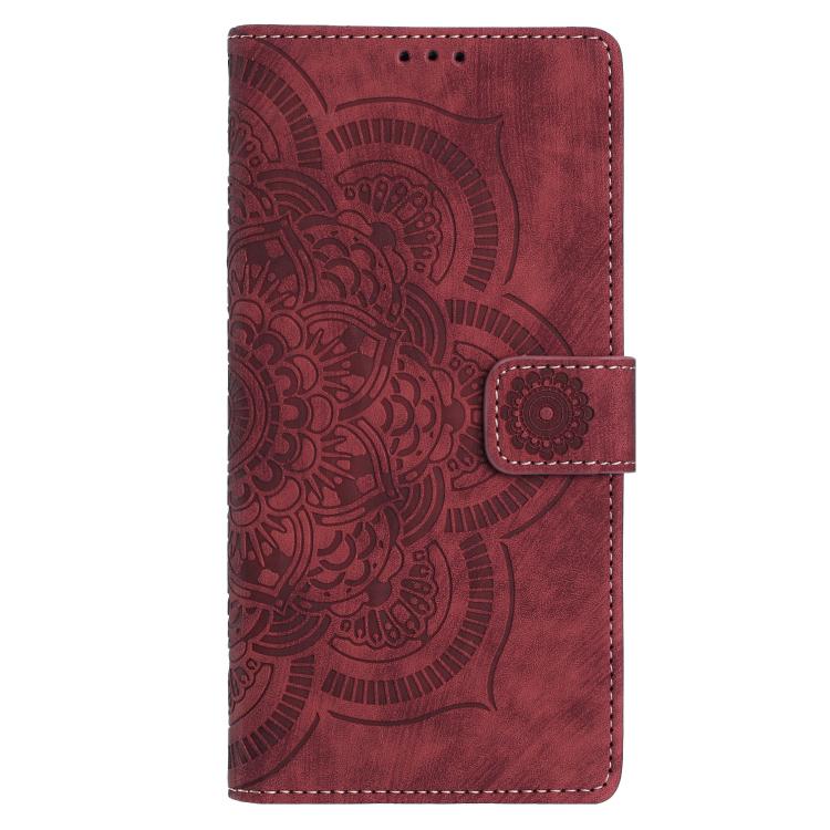 Custodia per telefono in pelle satinata stile retrò con mandala in rilievo., For Samsung Galaxy S26 5G, For Samsung Galaxy S25 FE 5G, For Samsung Galaxy S25 Edge 5G, For Samsung Galaxy S25 5G