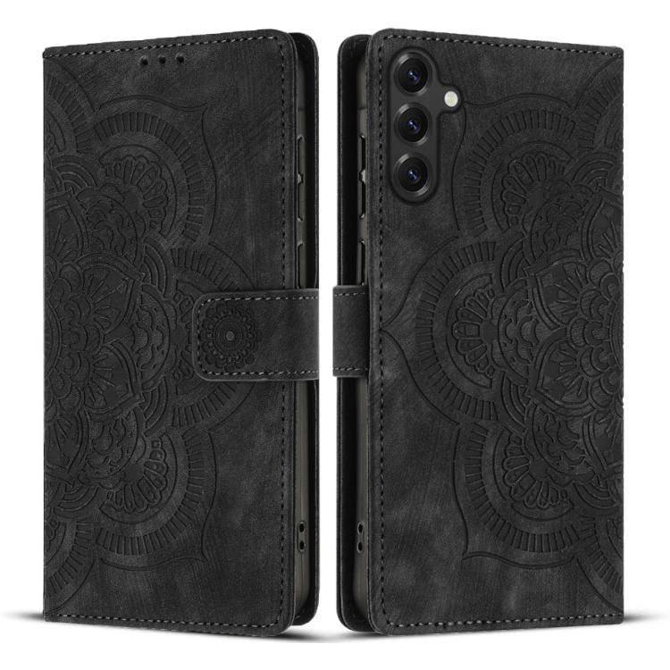 Custodia per telefono in pelle satinata stile retrò con mandala in rilievo., For Samsung Galaxy S26 5G, For Samsung Galaxy S25 FE 5G, For Samsung Galaxy S25 Edge 5G, For Samsung Galaxy S25 5G