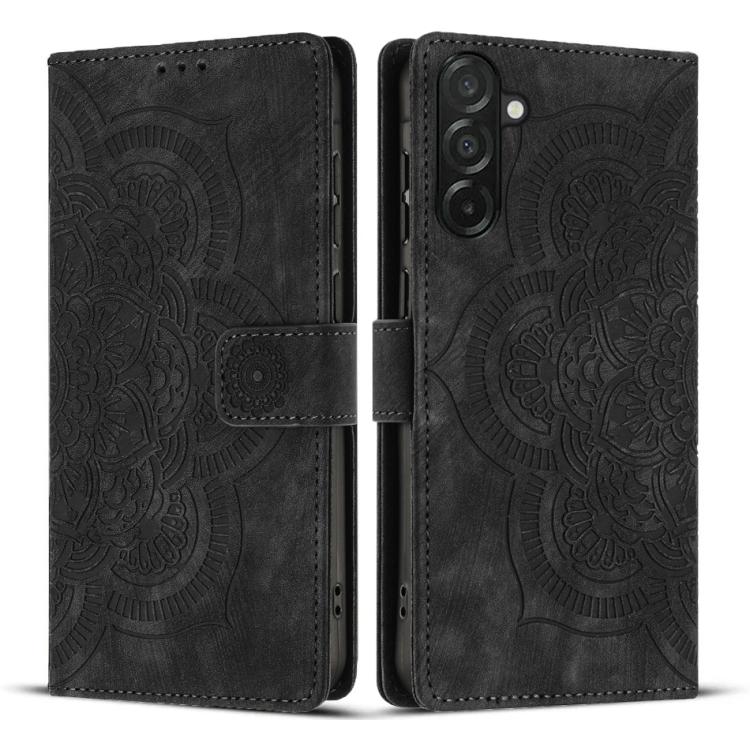 Custodia per telefono in pelle satinata stile retrò con mandala in rilievo., For Galaxy S26 FE 5G, For Samsung Galaxy S26+ 5G, For Samsung Galaxy S26 Edge 5G, For Samsung Galaxy S26 Ultra 5G