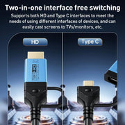 YCE-V292 2 in 1 Type-C to Type-C and HDMI2.0 Adapter Cable