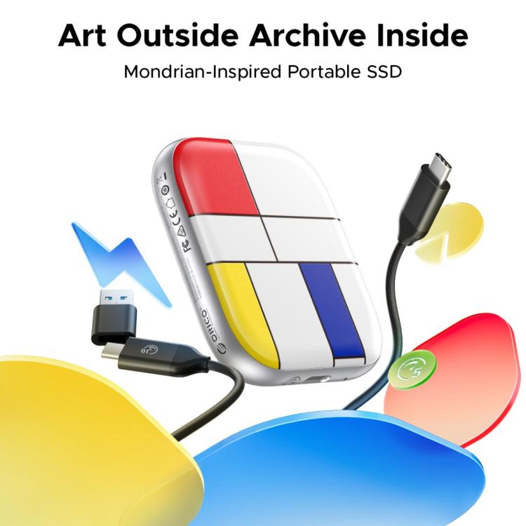ORICO-H5 2.5 inch Mondrian-Inspired Portable Type-C External SSD, 128GB, 256GB, 512GB, 1TB, 2TB, 4TB