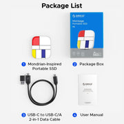 ORICO-H5 2.5 inch Mondrian-Inspired Portable Type-C External SSD, 128GB, 256GB, 512GB, 1TB, 2TB, 4TB