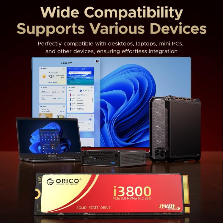 ORICO-i3800 M.2 NVME 2280 SSD, 1TB, 2TB