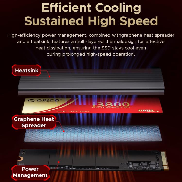 ORICO-i3800 M.2 NVME 2280 SSD, 1TB, 2TB