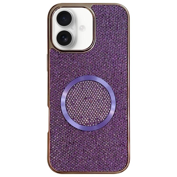 Custodia per telefono MagSafe in policarbonato con finitura glitterata galvanizzata., For iPhone 16 Plus, For iPhone 16, For iPhone 15 Pro Max, For iPhone 15 Pro