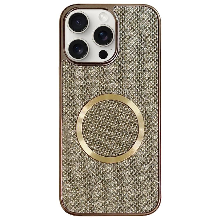 Custodia per telefono MagSafe in policarbonato con finitura glitterata galvanizzata., For iPhone 16 Plus, For iPhone 16, For iPhone 15 Pro Max, For iPhone 15 Pro