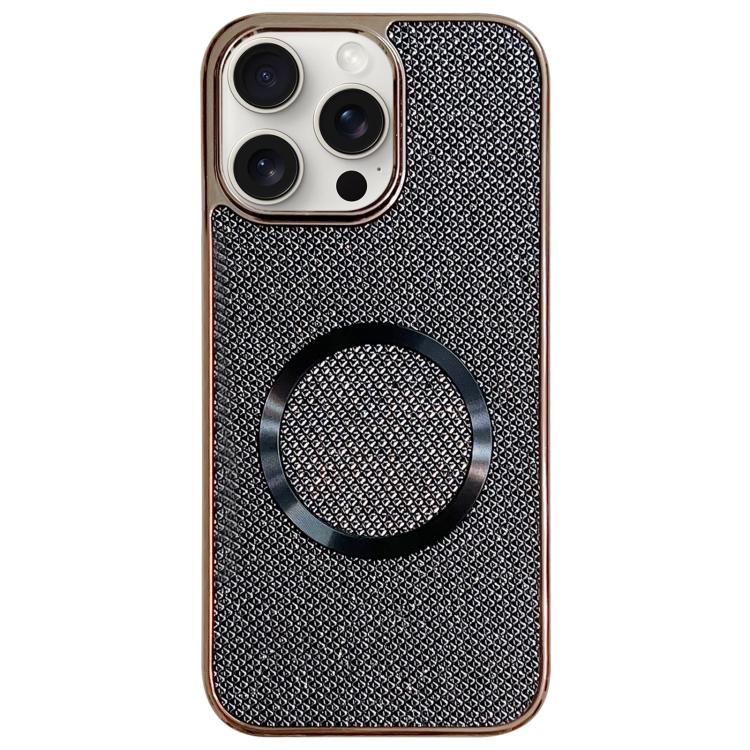 Custodia per telefono MagSafe in policarbonato con finitura glitterata galvanizzata., For iPhone 16 Plus, For iPhone 16, For iPhone 15 Pro Max, For iPhone 15 Pro