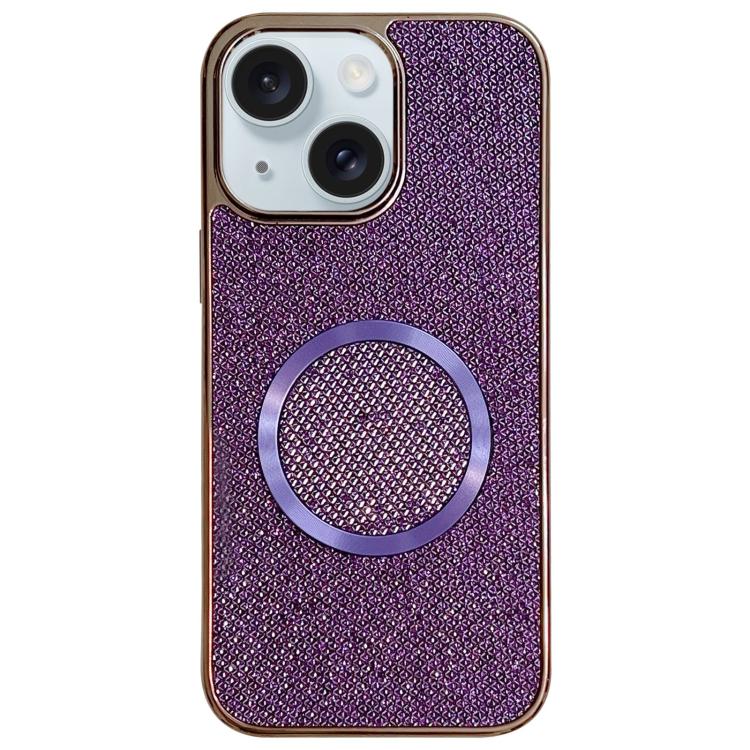 Custodia per telefono MagSafe in policarbonato con finitura glitterata galvanizzata., For iPhone 15 Plus, For iPhone 15, For iPhone 14 Plus, For iPhone 14