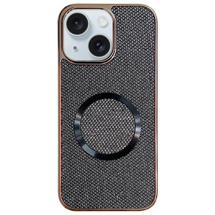 Custodia per telefono MagSafe in policarbonato con finitura glitterata galvanizzata., For iPhone 15 Plus, For iPhone 15, For iPhone 14 Plus, For iPhone 14