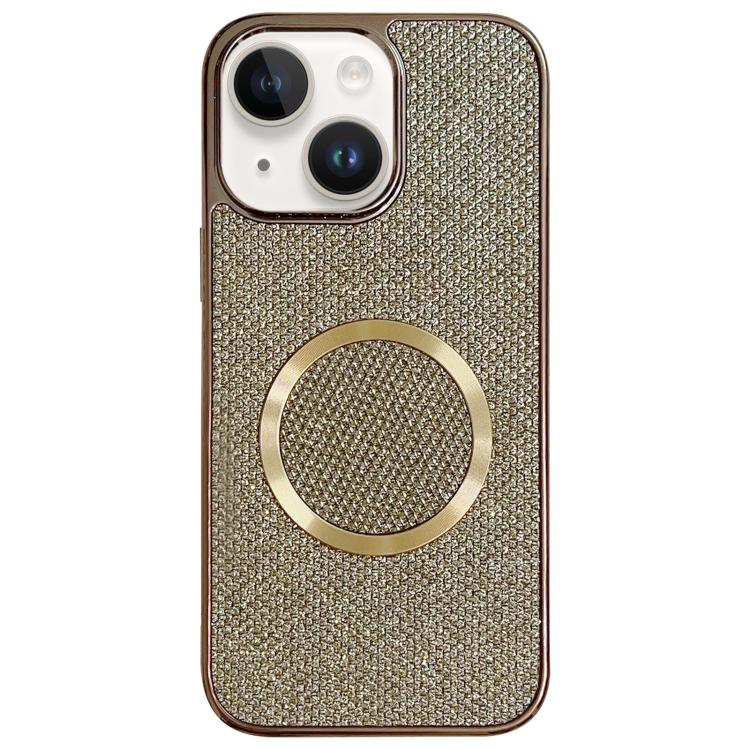 Custodia per telefono MagSafe in policarbonato con finitura glitterata galvanizzata., For iPhone 15 Plus, For iPhone 15, For iPhone 14 Plus, For iPhone 14