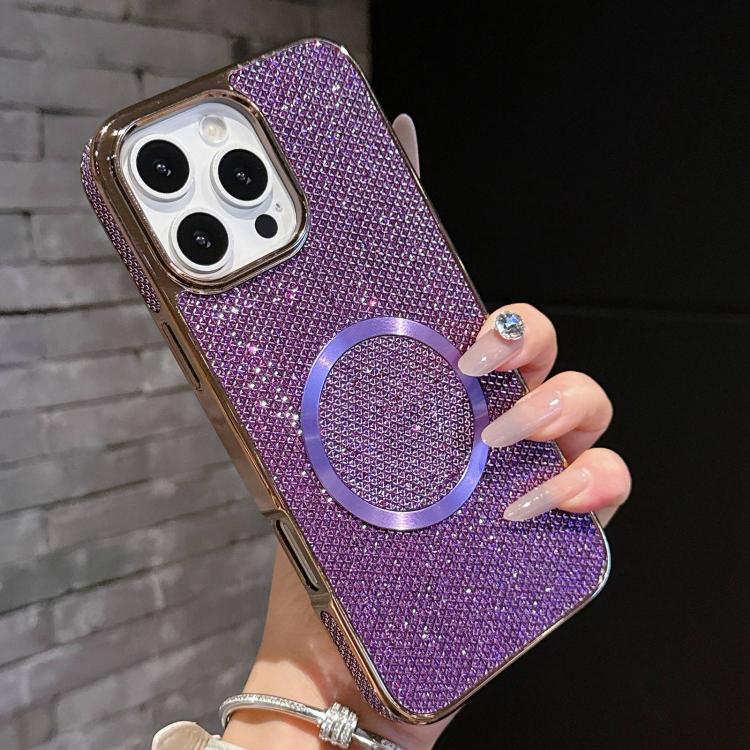 Custodia per telefono MagSafe in policarbonato con finitura glitterata galvanizzata., For iPhone 14 Pro, For iPhone 14 Pro Max, For iPhone 13 Pro Max, For iPhone 13 Pro