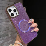 Custodia per telefono MagSafe in policarbonato con finitura glitterata galvanizzata., For iPhone 13, For iPhone 12, For iPhone 12 Pro Max, For iPhone 12 Pro