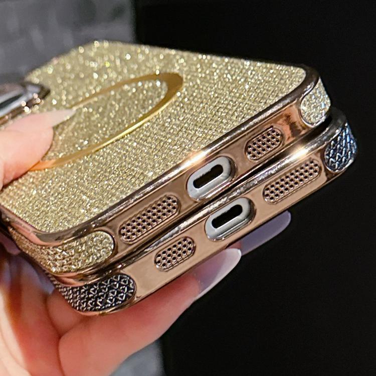 Custodia per telefono MagSafe in policarbonato con finitura glitterata galvanizzata., For iPhone 15 Plus, For iPhone 15, For iPhone 14 Plus, For iPhone 14