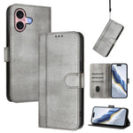 Custodia per telefono in pelle stile retrò con fibbia a giunzione lineare, For iPhone 16 Pro, For iPhone 16 Plus, For iPhone 16