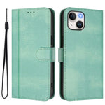 Custodia per telefono in pelle stile retrò con fibbia a giunzione lineare, For iPhone 15, For iPhone 14 Plus, For iPhone 14 / 13