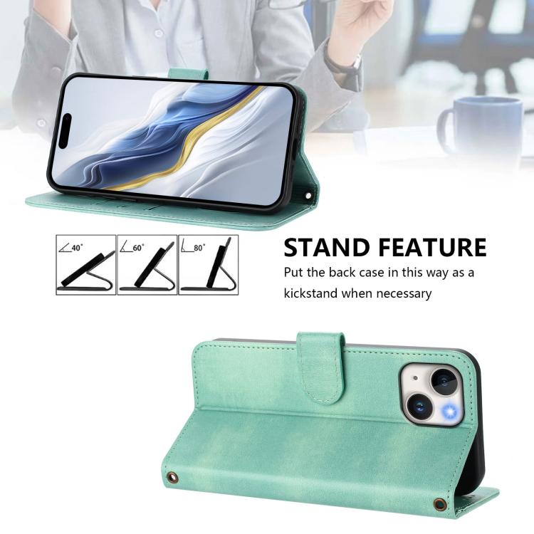 Custodia per telefono in pelle stile retrò con fibbia a giunzione lineare, For iPhone 15, For iPhone 14 Plus, For iPhone 14 / 13