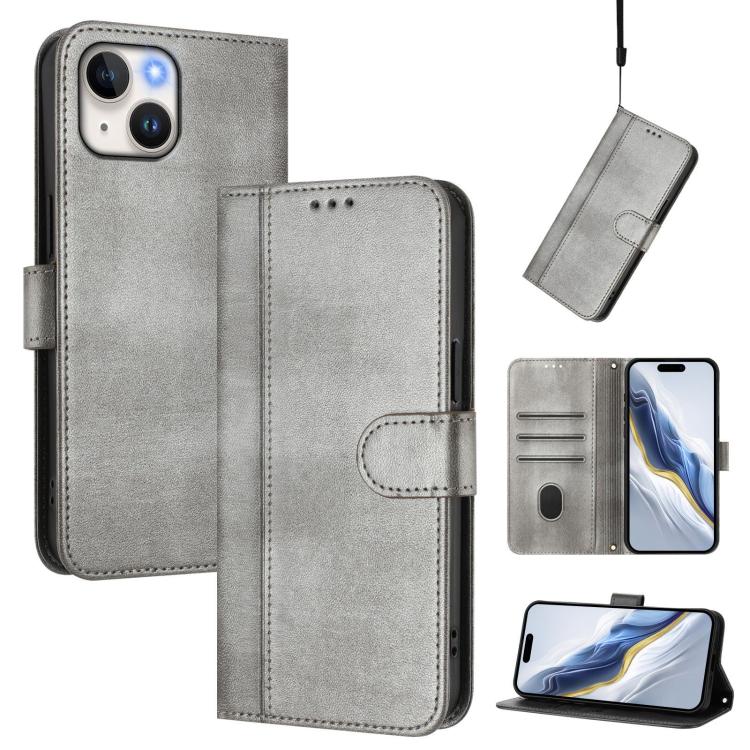 Custodia per telefono in pelle stile retrò con fibbia a giunzione lineare, For iPhone 15, For iPhone 14 Plus, For iPhone 14 / 13
